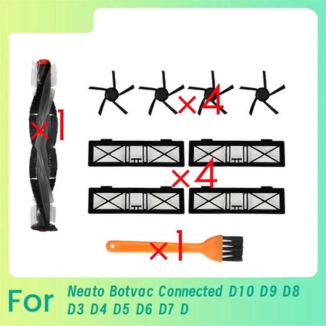 10 pièces pour Connected D10 Brosses principale/latérale Ultra filtre (1/5)