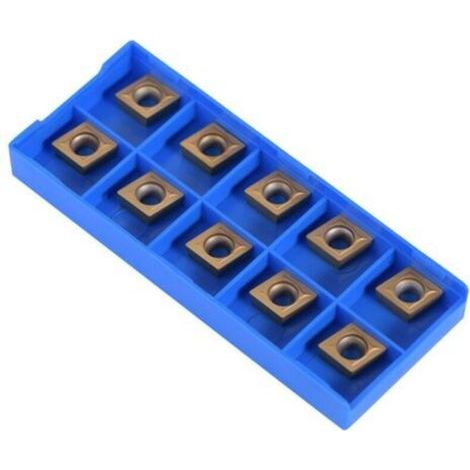 Lot de 10 plaquettes carbure CCMT09t304 CCMT32.5 Inserts CNC métal dur pour tournage acier inoxydable Angle de coupe 80° (1/5)