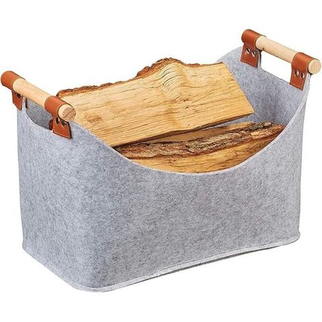 Sac à Bois De Chauffage En Feutre,Sac à Bois De Chauffage Pour Cheminée,Panier à Bois De Chauffage Pliable Avec Poignées Renforcées,Sac Polyvalent,Sac Fourre-tout En Toile Pour Bois De Chauffa (1/4)