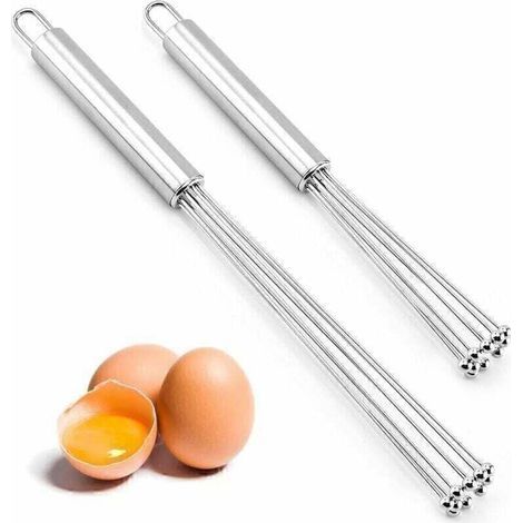 2 Pièces Fouet Cuisine, Fouets en Acier Inoxydable avec Agitateur à Billes Fouet Patisserie pour Cuisiner Mélanger Remuer (1/5)