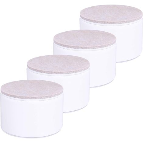 1.96" Carbon Steel Furniture Riser, 3.15" Carbon Steel Bed Risers, Furniture Risers for Furniture Height 1.96", Round White