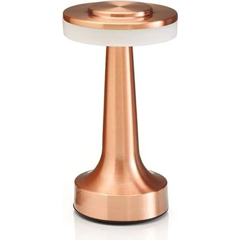 Lampe de table LED rechargeable sans fil à contrôle tactile, parfaite pour les tables de chevet, les hôtels et les restaurants, cuivre (1/5)