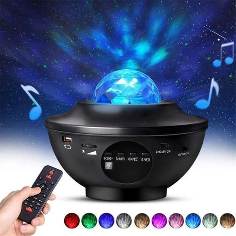 Lampe vidéoprojecteur Lampe Projecteur LED Étoile, Projecteur de Veilleuse Rotatif avec Télécommande & Timer & Enceinte & Bluetooth (1/4)