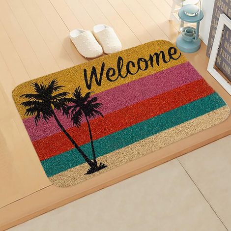 Tapis De Bienvenue - Tapis D'Intérieur Carré 40 x 60 cm - Imprimé HD Avant - Dos Antidérapant En Plastique - Pour Salon Entrée Chambre (1/3)