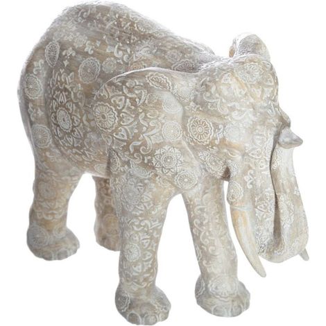 Statuette en Résine "Éléphant" 22cm Beige (1/2)