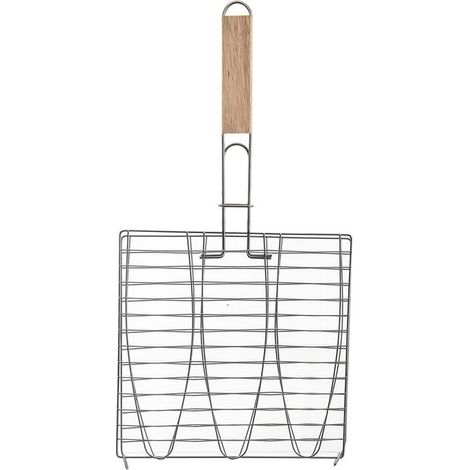 Grille de barbecue en métal pour poisson 28 x 55,5 cm (1/5)