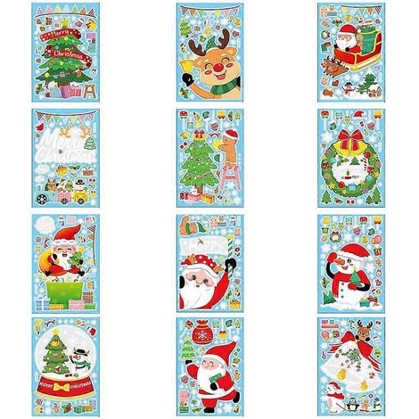 Autocollants de Noël pour fenêtres, lot de 6, pour décorer vos fenêtres lors des fêtes de Noël et du Nouvel An. (1/5)
