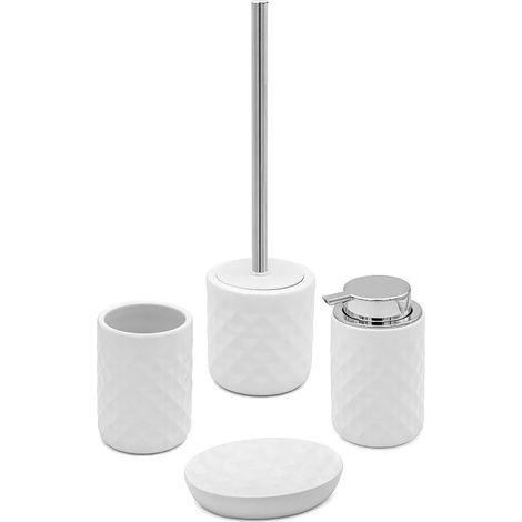 Set completo accessori bagno bianco in ceramica Cristal (1/5)