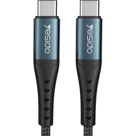 Câble Type C-Type C - 2 M - 60 W - Nylon Tressé - Alliage D'aluminium - Noir - 1 Pièce (1/5)