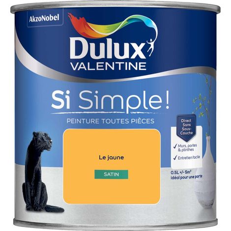 Peinture toutes pièces Dulux Valentine Si Simple Satin Le Jaune 0,5 L