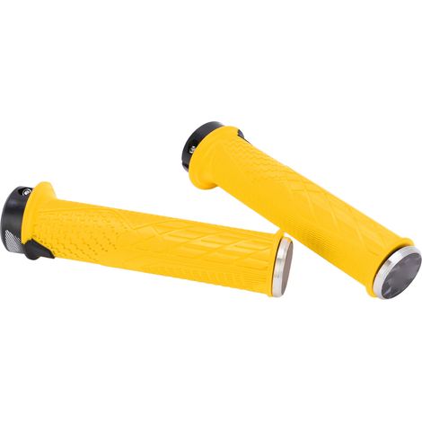 Set mit 2 ENLEE Lenkergriffen für Mountainbikes, komfortabel und abschließbar, aus TPR-Gummi, gelb (1/5)