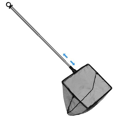 Small Fish Tank Net Small Square Round Net with Extendable Metal Handle for Fish Tanks Small Ponds Streams Fish (1/5)