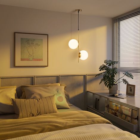 Lampadario a sospensione moderno, lampadario a doppia testa, lampadario regolabile per ingresso, soggiorno, tonalità oro