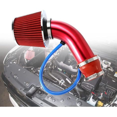 Kit di aspirazione aria fredda GM (rosso) Tubo in alluminio da 3 pollici di diametro, filtro di aspirazione per auto, tubi flessibili e fascette inferiori (1/5)