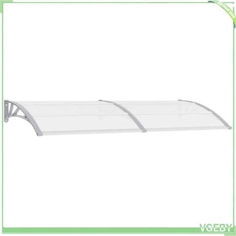 Auvent de porte - FAFEICY - 144821 - Gris/transparent - 240x75 cm - Polycarbonate 5 mm (1/5)