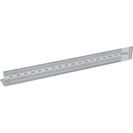 Règle de menuisier en acier inox pour traçage angulaire précis 0-180mm
