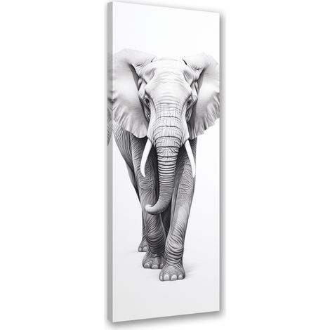 Tableau sur toile Éléphant monochrome 30x90 (1/5)