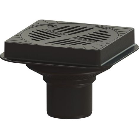 -Parkdeckablauf Ecoguss DN 100, eckig, Anschluss SML-Rohr