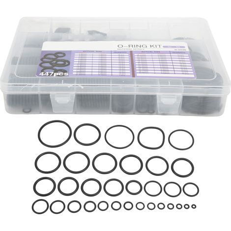 Kit de 447 joints toriques d'étanchéité pour climatisation automobile, assortiment de joints en caoutchouc de rechange pour pelle hydraulique SH (1/5)