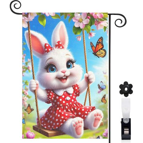 Drapeau de jardin décoration saisonnière toile résistante double face 30 x 45 cm pour jardin maison (1/5)