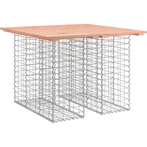 Table de jardin Table d'extérieur Gabion Design 100x102x72 cm Bois massif Douglas (1/5)