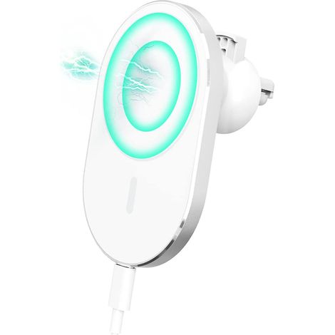 Chargeur magnétique sans fil pour voiture, support de téléphone à charge rapide 15 W, compatible avec les iPhone 8 et versions ultérieures, ainsi qu'avec les téléphones Huawei et Xiaomi à charge sans (1/5)
