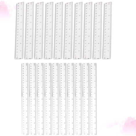 Homoyoyo Lot de 20 règles droites en plastique transparent, outil (1/5)