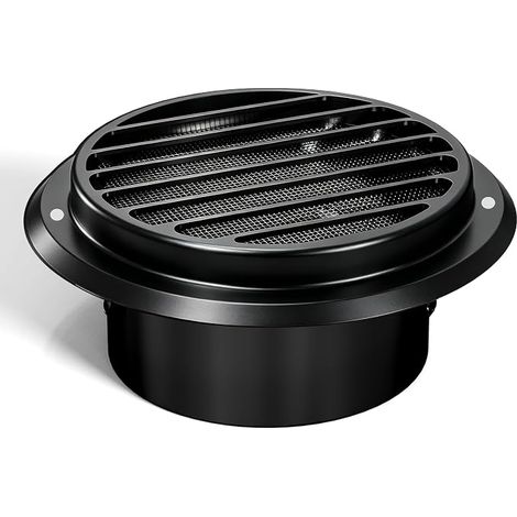 Griglia di ventilazione esterna rotonda Aygrochy da 100 mm in acciaio inox 304 nero. (1/5)