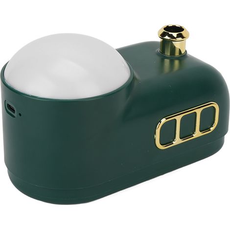 Petit train humidificateur, veilleuse rechargeable douce, décoration rétro cartoon pour bureau, diffuseur d'air et brume (avec batterie intégrée, version de base, vert) (1/5)