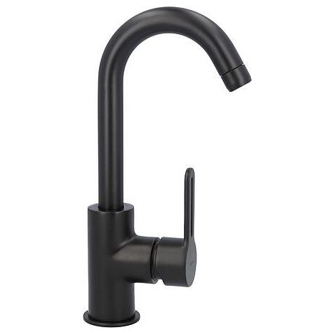 Mitigeur lavabo Enzan Nero sans garniture d’écoulement, noir mat, entraxe 120mm (1/3)