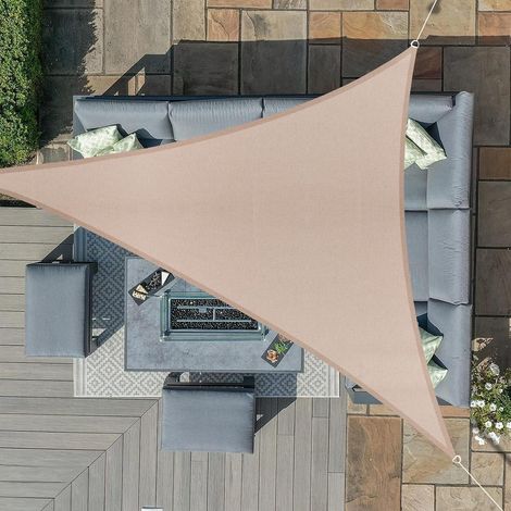 Sonnensegel Dreieckig Wasserdicht Taupe 95 UV Schutz 3.6x3.6x3.6 Taupe (1/5)