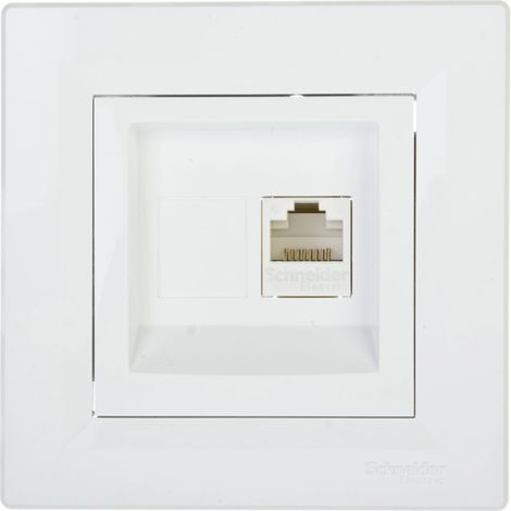 Asfora, un conector RJ45 para ordenador, categoría 6, color blanco con marco EPH4700121