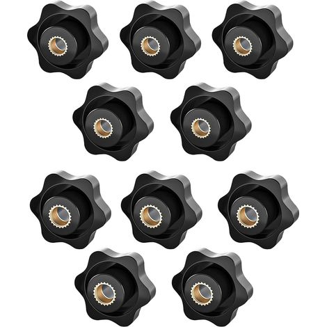 Sollbry Bouton de Serrage M6, Ecrou Étoile, Écrou De Serrage M8, Bouton de Serrage à Filetage Moleté, Étoile Tête Écrous De Serrage Bouton, pour les Mécaniques,L'industrie,Mobilier,Équipements,10 Pack (1/5)