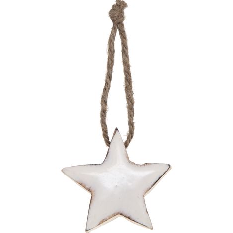 Suspension étoile en résine Blanc 6x6 cm (1/4)
