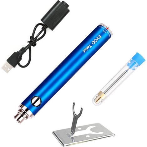 Lntyq Fer à Souder Électrique Rechargeable, 8W Fer à Souder Portable Température 180℃450℃, 5V 510 Mini Kit de Fer à Souder Professionnel avec Support en Métal pour Diverses Réparations (Bleu) (1/5)