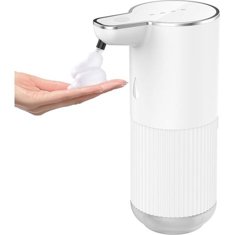 Automatischer, wandmontierter Schaumseifenspender (350 ml), 4 einstellbare Geschwindigkeiten, berührungslos und wiederaufladbar, ideal für den gewerblichen oder privaten Gebrauch (Schaum). (1/5)
