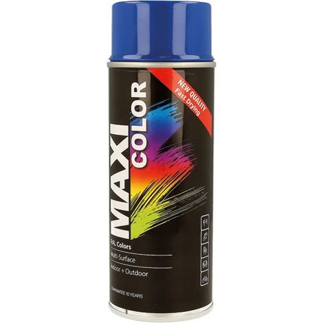 Vernis acrylique bleu ultra brillant Maxicolor RAL 5002 400 ml Spray MOTIP