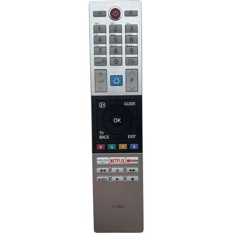 Replacement Toshiba CT-8543 remote control suitable for Toshiba FHD UHD XUHD TVs - No setup required for Toshiba CT 8543 remote control (1/4)
