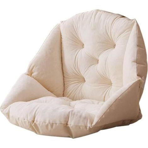 Coussin de Chaise avec Dossier siège Coquille Fauteuil Velours Douillet Elastique Impermeable, Beige, 5545cm (1/4)