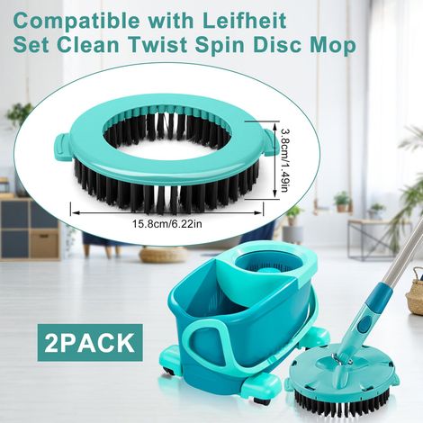 Convient pour 2 têtes de balai Leifheit de rechange, brosse dure, brosse de nettoyage, tête de balai rotative (1/4)