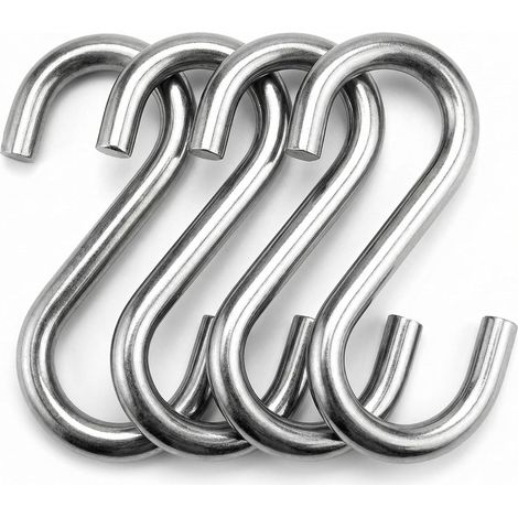 4 Pièces Crochets Robustes En Acier Inoxydable, Crochet Hamac, Crochet S, Charge 100 Kg (1/5)