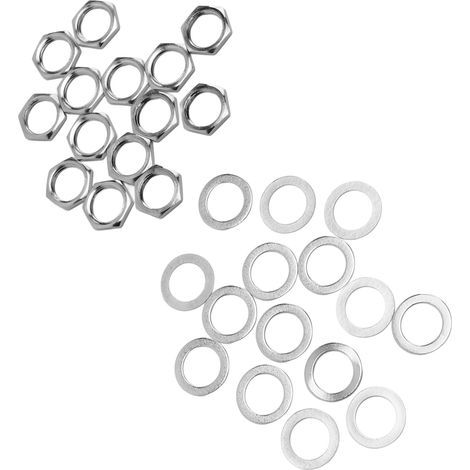 Kit de Rondelles Filetées G3/8 pour Connecteurs Jack Guitare/Basse, Inox Argenté (1/5)