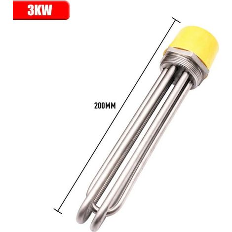 Résistance chauffante en acier inoxydable 1 1/2 pouce, 3 kW, 6 kW, 9 kW et 12 kW, longueurs 210, 250, 300 et 350 mm, DN40 (1/5)