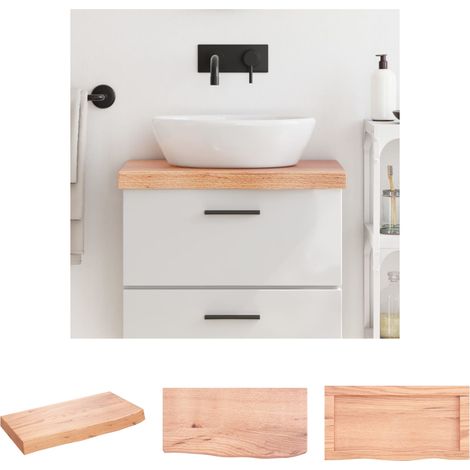 The Living Store Waschtischplatte Hellbraun 60x30x(2-6) cm Massivholz Behandelt -  Arbeitsplatten (1/5)