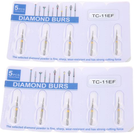 10 Fraises Dentaires en Acier Inoxydable, Forets de Rechange pour Pièce à Main Haute Vitesse, Accessoires de Dentisterie (1/5)