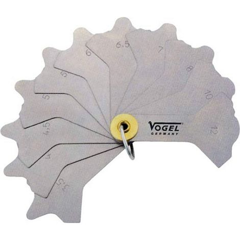 VOGEL 474401 JUEGO DE GALGAS DE SOLDADURA ESPESOR 3-12 MM (12 LÁMINAS) (1/3)