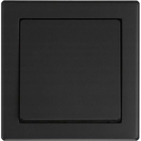 Interruttore unipolare 7x7 cm, singolo interruttore a incasso, nero opaco