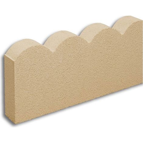 Bordillo ondas 50x20 cm. / Unidad / 50x20x6 cm. / Blanco Crema (1/2)