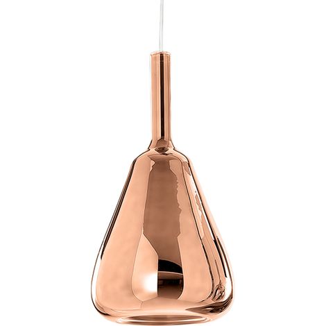 OFELIA S/11 - VETRO RAME SPECCHIATO E PORTALAMPADA BIANCO 1 LUCE ATTACCO E27 CAVO TRASPARENTE SENZA BASE DI ATTACCO D.20CM H.38,2CM (1/3)