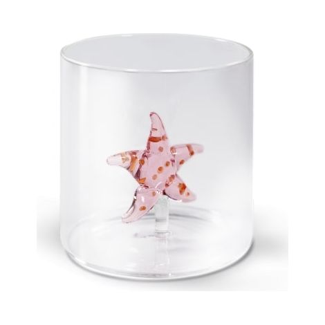 WD LifeStyle Bicchiere Vetro Borosilicato Cc 250 ml Decoro Stella Marina (1/2)